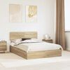 vidaXL Letto con Contenitore con testiera Rovere Sonoma 140 x 190 cm