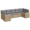 vidaXL Set Divani da Giardino 7 pz con Cuscini Beige in Polyrattan