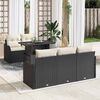 vidaXL Set Divano da Giardino 6 pcs Nero Rattan in Polipropilene