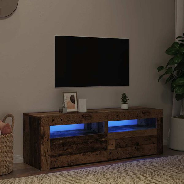 vidaXL Mobile Porta TV con LED Legno Antico 120x35x40 cm Multistrato