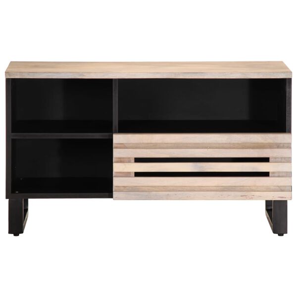 vidaXL Mobile Porta TV 80x34x46 cm in Legno Massello di Mango