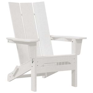 vidaXL Sedia Adirondack Pieghevole Bianco 80,5 x 74,5 x 92 cm HDPE