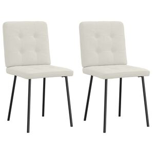vidaXL Sedie da Pranzo 2 pz Crema in Velluto
