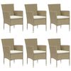 vidaXL Set Mobili da Pranzo per Giardino 7 pz in Polyrattan Beige