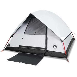 vidaXL Tenda Campeggio a Cupola 2 Persone Bianca Tessuto Impermeabile