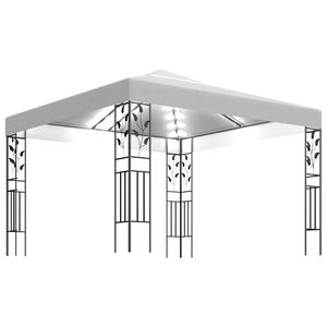 vidaXL Gazebo con Luci LED a Stringa 3x3 m Bianco