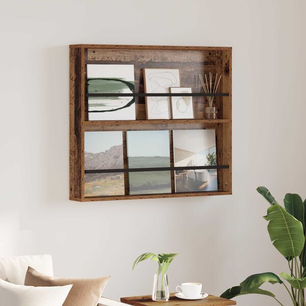 vidaXL Scaffale per riviste Legno vecchio 80 x 12 x 70 cm