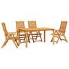 vidaXL Set da Pranzo per Giardino 5 pcs Marrone