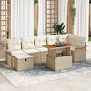 vidaXL Set Divano da Giardino con cuscino 8 pcs Beige Poly Rattan
