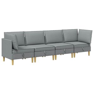 vidaXL Set di divani modulari con spazio di archiviazione 4 pz Tessuto