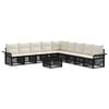vidaXL Set Divano da Giardino 10 pz 11-Posti Nero polyrattan