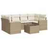 vidaXL Set Divani da Giardino 7 pz con Cuscini Beige in Polyrattan