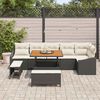 vidaXL Set Divano da Giardino con cuscino 9 pcs Nero Poly Rattan