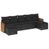 vidaXL Set Divani da Giardino con Cuscini 7pz Nero Polyrattan