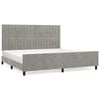vidaXL Giroletto senza Materasso Grigio Chiaro 200x200 cm Velluto