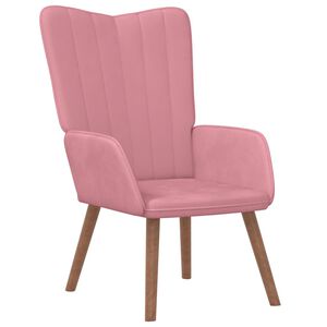 vidaXL Poltrona Relax Rosa in Velluto