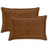 vidaXL Federa 2 pz HOUTEN Marrone Chiaro 50 x 80 cm Flanella