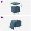 vidaXL Pouf contenitore con cuscino Blu 40 x 40 x 45 cm Velluto
