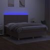 vidaXL Letto a Molle con Materasso e LED Tortora 180x200 cm in Tessuto