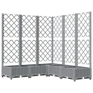 vidaXL Fioriera Giardino e Graticcio Grigio Chiaro 120x120x121,5cm PP