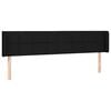 vidaXL Testiera ad Orecchio Nera 183x16x78/88 cm in Tessuto