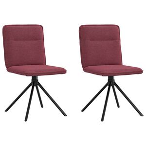 vidaXL Sedie da Pranzo 2 pz Rosso Vino in Tessuto