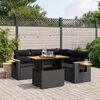 vidaXL Set Divano da Giardino 6 pz con Cuscini Nero in Polyrattan