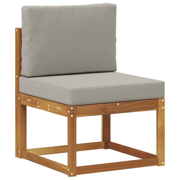 vidaXL Set di divani da esterno 11 pcs Grigio Naturale e Chiaro