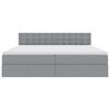 vidaXL Letto con contenitore e materasso Grigio chiaro 200 x 200 cm