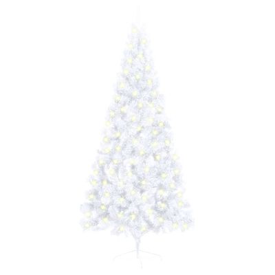vidaXL Albero Natale Metà Preilluminato con Supporto Bianco 180 cm PVC