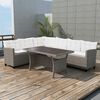 vidaXL Set Divani da Giardino 3 pz con Cuscini in Polyrattan Grigio