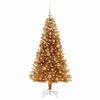 vidaXL Albero di Natale con 150 LED con supporto Oro 150 cm PET