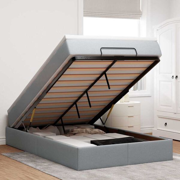 vidaXL Struttura Letto Pouf con Materasso 120x200 cm in Tessuto