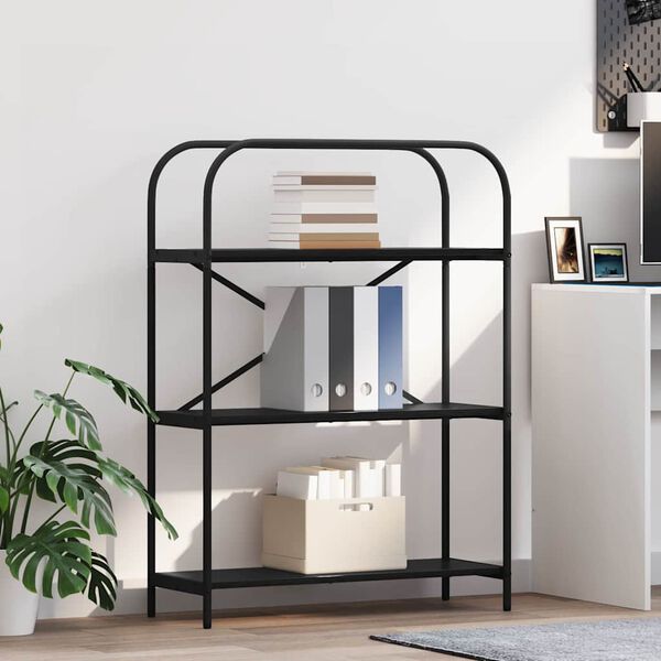 vidaXL Libreria Rovere Nero 80 x 30 x 109 cm Legno multistrato