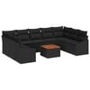 vidaXL Set Divano da Giardino 10 pz Nero polyrattan