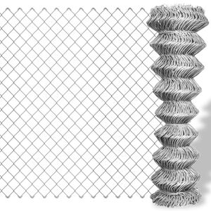 vidaXL Recinzione in Rete in Acciaio Zincato 15x1,25 m Argento