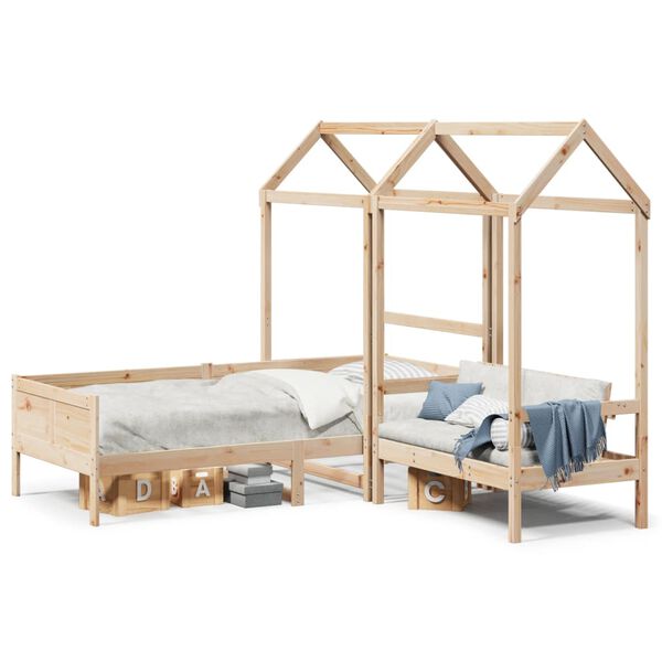 vidaXL Set Dormeuse e Panca con Tetto 80x200cm Legno Massello di Pino