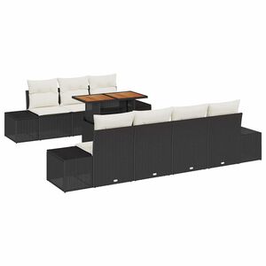 vidaXL Set Divano da Giardino 8 pz Nero polyrattan