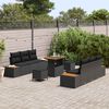 vidaXL Set Divano da Giardino con cuscino 9 pcs Nero Poly Rattan