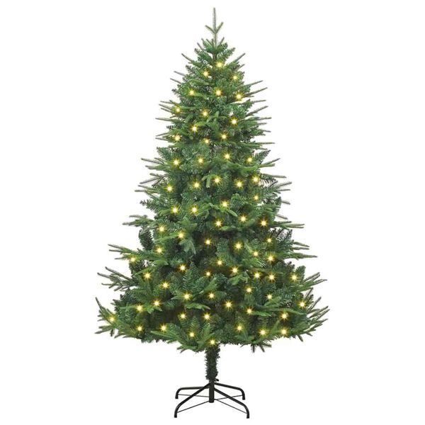 vidaXL Albero di Natale artificiale con luci integrate Verde 180 cm