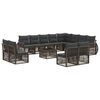 vidaXL Set Divano da Giardino 13 pz Grigio e Grigio Scuro polyrattan