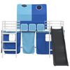 vidaXL Struttura del letto loft per bambini Bianco e Blu 99,5 x 190 cm