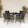 vidaXL Set da Pranzo da Giardino 5 pz con Cuscini in Polyrattan Grigio
