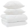 vidaXL Duvet Invernale con cuscino 3 pcs Bianco Microfibra
