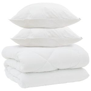 vidaXL Duvet Invernale con cuscino 3 pcs Bianco Microfibra