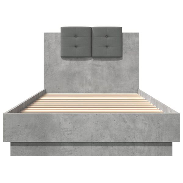 vidaXL Giroletto Testiera Grigio Cemento 100x200 cm Legno Multistrato