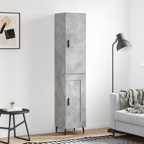 vidaXL Credenza Grigio Cemento 34,5x34x180 cm in Legno Multistrato