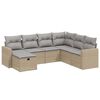 vidaXL Set Divano da Giardino 7 pz con Cuscini Beige Misto Polyrattan