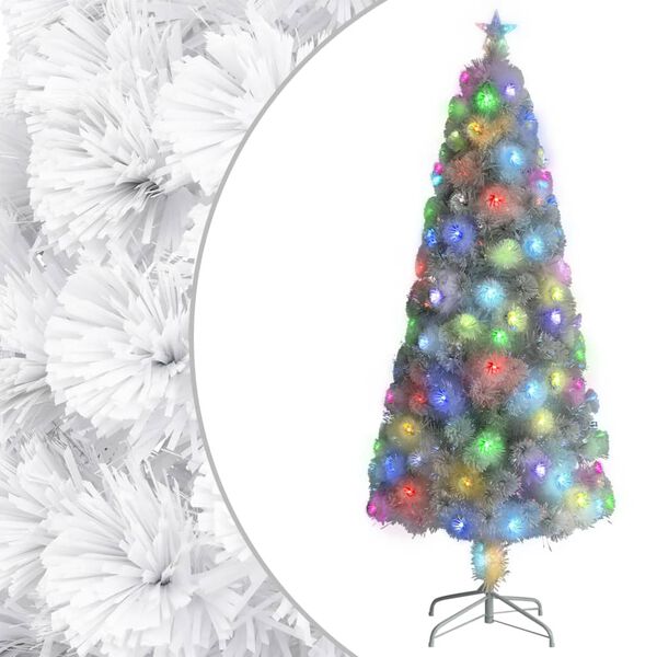 vidaXL Albero Natale Preilluminato Bianco 180 cm in Fibra Ottica
