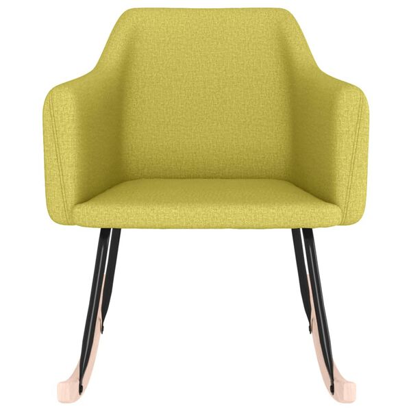 vidaXL Sedia a Dondolo Verde in Tessuto